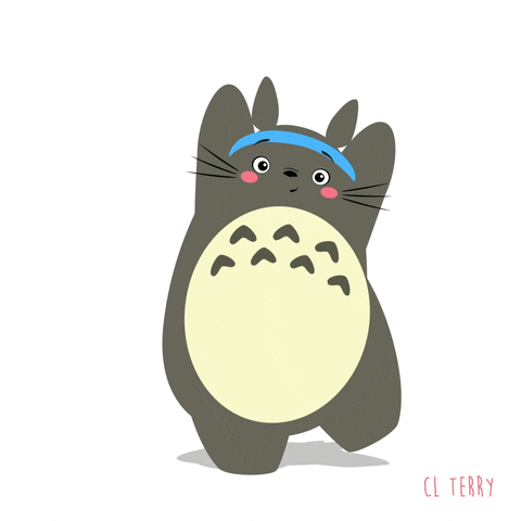 A cute cartoon character resembling Totoro is standing with arms raised, wearing a blue headband and blushing cheeks.

Description generated by AI